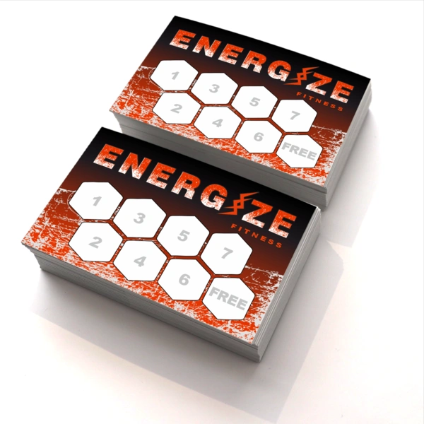 Standard Double Sided Business Card 400gsm Uncoated, Unlaminated Loyalty Card for Doncaster Based Energize Fitness