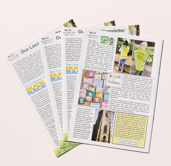  Stapled Booklet 130gsm 16page Misson Community Newsletter