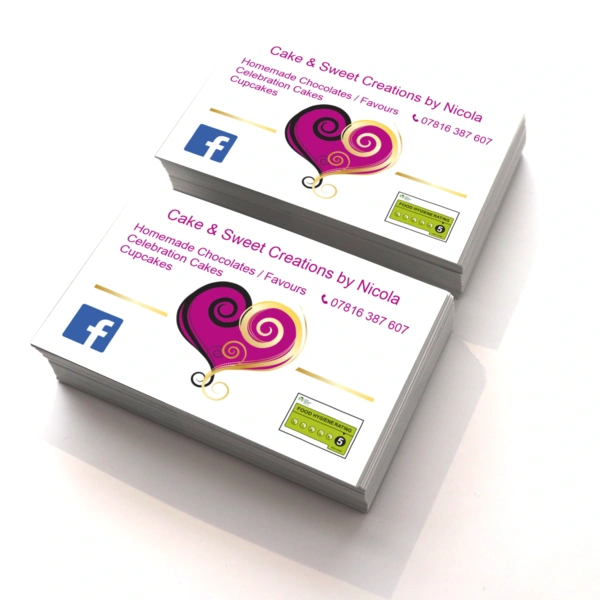 Quality, standard sized 85mm x 55mm, business cards supplied to a UK based business.