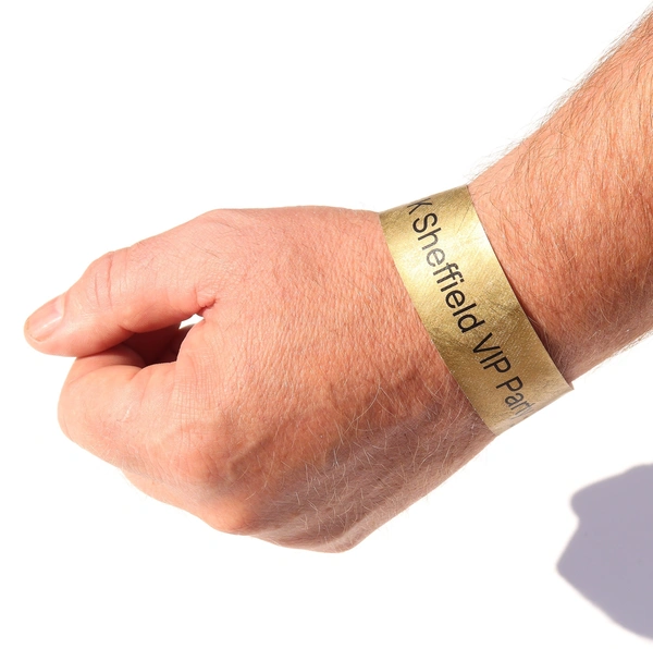  Tyvek Wristband Gold 25mm